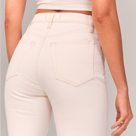Abercrombie & Fitch Ankle Straight Ultra High Rise White Jeans, Sz 28/6 - Picture 6 of 13